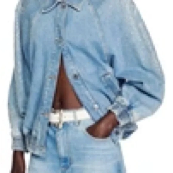 Sandro Rhinestone Denim Jacket